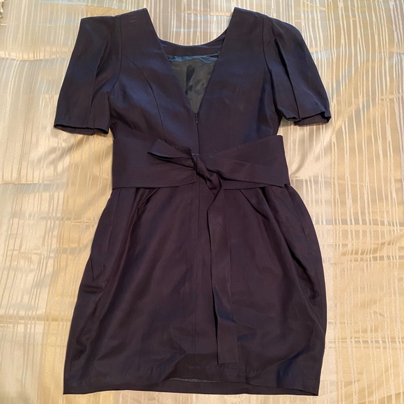 Navy Blue Puffer Mini Dress - Picture 4 of 4